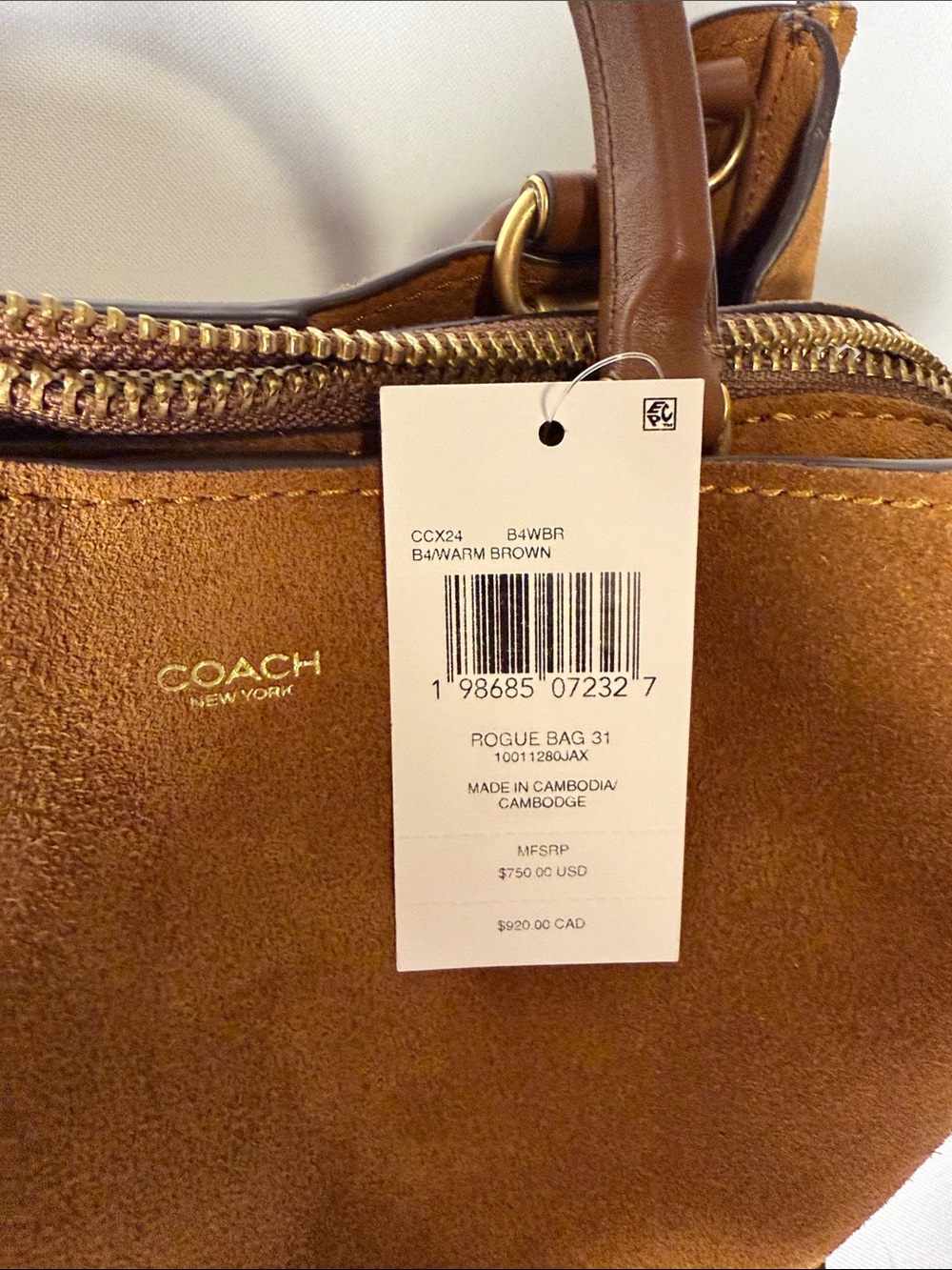 Coach Rogue 31 in Warm Brown Suede - Picture 2 of 9